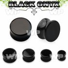 mi3xx genuine black onyx double flared stone plug ear lobe piercing