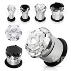 mig surgical steel single flare eyelet plug round prong set ear lobe piercing