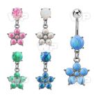 moopfl20 steel belly banana w 7mm opal flower w 5 opal petals