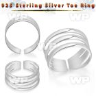 mrsy0 silver adjustable toe ring three bands