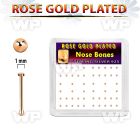nbmx5rs silver nose bones w rose gold plating 1mm flat tops