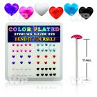 nfmxa box w silver 925 un bent nose stud 2 7mm color plated hea belly piercing