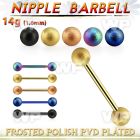 nptfo5 anodized steel nipple barbell w 5mm frosted steel balls