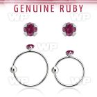 nrge5 925 silver nose hoop w 2mm prong set ruby stone