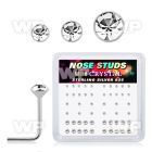 nsbxmc2 box w 52 silver nose studs w round clear crystals
