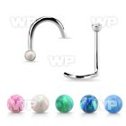 nscop18 steel nose screw, 18g w 1.5mm round synthetic opal top