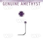 nspge1 925 silver nose stud w a amethyst stone
