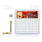 nwtz15xc box w gold plated steel nose screws w 1.5mm clear czs