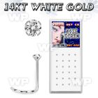 oi36g6 box of 14kt white gold nose screw 1 5mm round prong set nose piercing