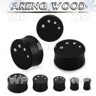 pwkkca areng wood solid double flare plug with crystals