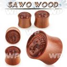 pwsbud sawo wood plug with hand carved buddha image