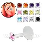 raigs bio flex tragus piercing 1 2mm 3mm prong set square cz tragus piercing