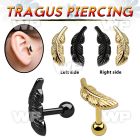 rairk9et ion plated 316l steel tragus piercing 1mm left or right ear lobe piercing