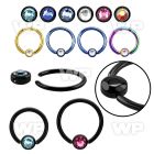 rccrt4 black steel ball closure ring w 4mm round disk w crystal