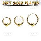 rgbcr14s 18k gold silver ball closure earrings, 14g 4mm ball