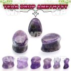 ri31 amethyst double flared saddle plug teardrop shape