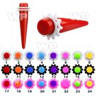 rm3qa solid colored acrylic taper fancy o ring ear lobe piercing