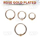 rsbcr16s 18k rose gold silver ball closure earrings, 16g 3mm ball