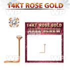 rsczc1 14kt rose gold nose screw w a 1.5mm round prong set cz