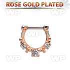 rsepl14 rose gold plated silver septum clicker 14g w 1 big cz