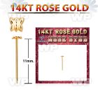 rysbt 14k rose gold bend it yourself nose stud butterfly top