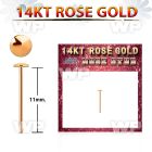 rysrd 14kt rose gold bend it nose stud w 2mm round shaped top