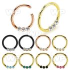 seght16e anodized steel hinged segment ring 16g w small crystals