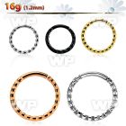 sepdd annealed steel seamless septum ring 16g w rough pattern