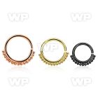 septn annealed gold black pvd plated 316l steel septum ring,