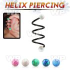 sphetop triple anodized helix spiral piercing w 4mm opal balls