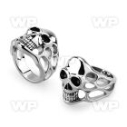 sr256 stainless steel ring w a casted skull design