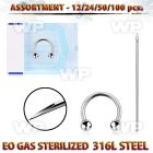 sset02 professional piercing kit steel circular barbells needle