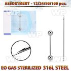 sset06 professional piercing kit steel tongue barbell needles