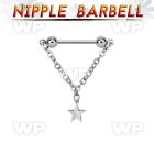 steel nipple barbell w chain w a dangling plain star