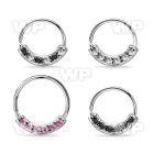 steel seamless ring, 20g w 6 1.5mm czs on the lower part