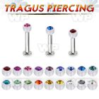 tlbajb3 316l steel tragus labret 16g w a 3mm bio flex jewel ball