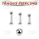 tlbb3 316l steel tragus labret 16g w a 3mm ball 