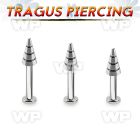 tlbcn4b 316l steel tragus labret 16g w a 4mm ridged drill cone 
