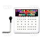 u3244f box w silver 925 l shaped nose studs 1 5mm black plated nose piercing