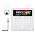 u33qe4f box w silver 925 l shaped nose studs 1mm plain silver bal nose piercing