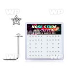 u33rf6 box w silver 925 l shaped nose studs star shaped tops rou nose piercing