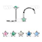 u363r5m 316l steel nose screw spiral twister barbells w star shap nose piercing