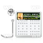 u364f6 box w 316l steel nose screw spirals 1mm 2 round tops cle nose piercing