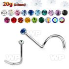 u36 surgical steel nose screw spirals 0 8mm 2mm half ball nose piercing