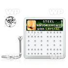 u36etf6 box w 316l steel nose screw spirals 1mm 2mm round crysta nose piercing