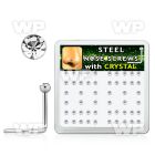 u36f6 box w 316l steel nose screw spirals 0 8mm 2mm round crys nose piercing