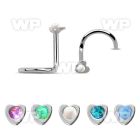 u36xr5m 316l steel nose screw spiral twister barbells w heart sha nose piercing