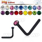 u3762k black acrylic l shaped nose stud 0 8mm 1 5mm round cryst nose piercing