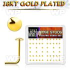 u3jfzai box w silver 925 l shaped nose studs real 18 gold plating nose piercing