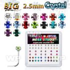 u3me9jf box w silver 925 l shaped nose studs big 2 5mm prong set nose piercing